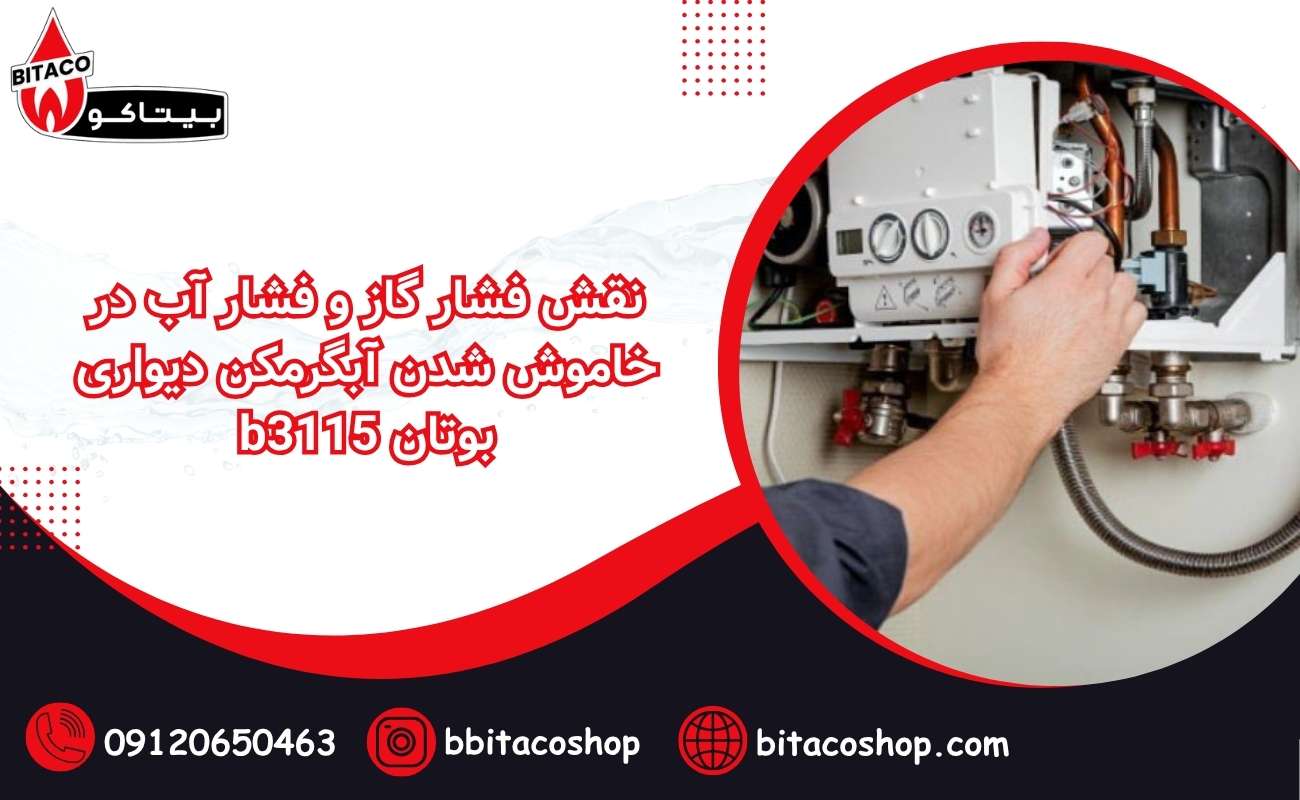 نقش فشار گاز و فشار آب در خاموش شدن آبگرمکن دیواری بوتان b3115